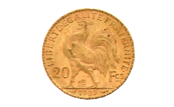 Pièce de 20 F or (non visible- stockée e