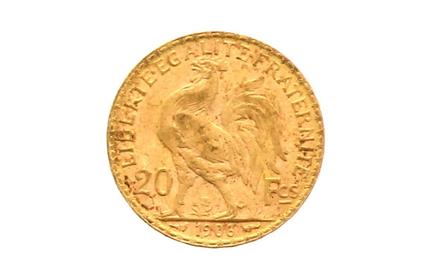 Pièce de 20 F or (non visible- stockée e