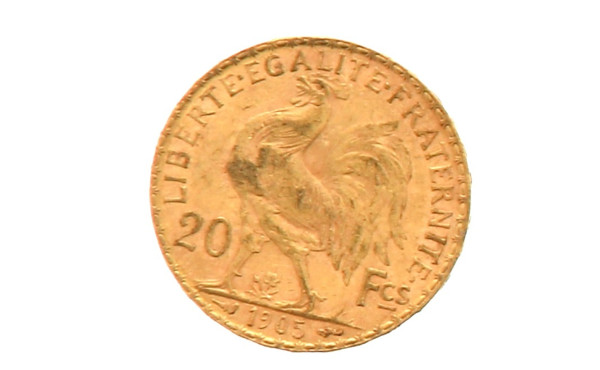 Pièce de 20 F or (non visible- stockée e