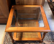 Table basse carrée en bois fruitier, à f