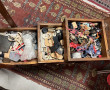 Travailleuse vintage en bois, garnie de 