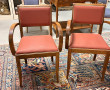 Paire de fauteuils bridges en bois, assi