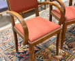 Paire de fauteuils bridges en bois, assi