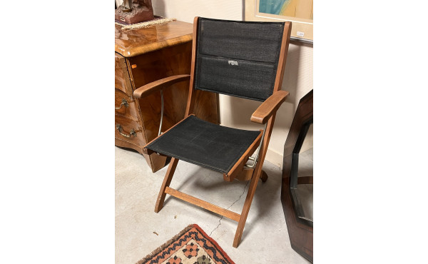 Fauteuil pliant en bois exotique et toil