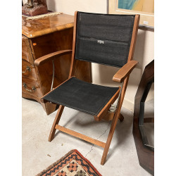 Fauteuil pliant en bois exotique et toil