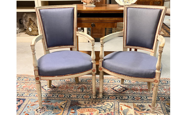 Paire de fauteuils Directoire en bois la