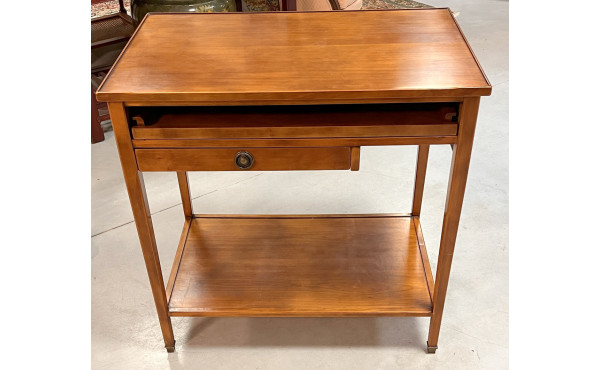 Table bureau en bois fruitier ouvrant à 