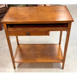 Table bureau en bois fruitier ouvrant à 