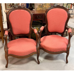 Paire de fauteuils fin XIXème en bois sc