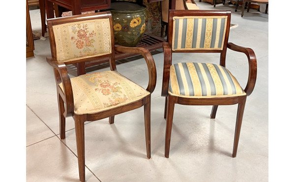 Paire de fauteuils bridges recouverts d'