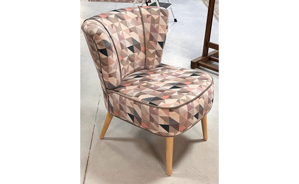 Fauteuil moderne tissu géométrique paste