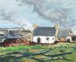 Ecole bretonne Xxe "Brûlage du goëmon - 