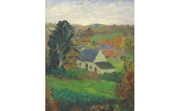Ecole Bretonne Xxème "Paysage de campagn