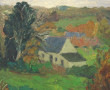 Ecole Bretonne Xxème "Paysage de campagn