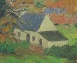 Ecole Bretonne Xxème "Paysage de campagn