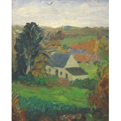 Ecole Bretonne Xxème "Paysage de campagn