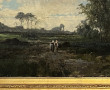 Ecole XIXème "Campagne animée", huile su