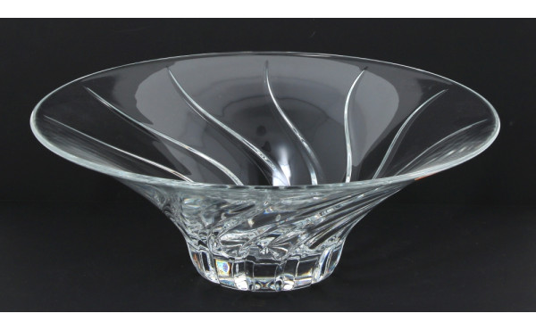 Coupe à fruits ronde en cristal moulé, H