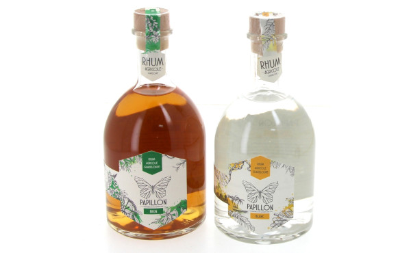 2 bouteilles de RHUM Papillon (blanc et 