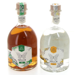 2 bouteilles de RHUM Papillon (blanc et 