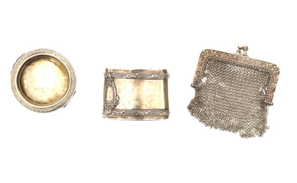 Anneau de serviette en argent, poinçon m