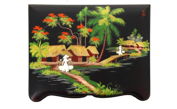 Grand coffret de toilette en laque asiat