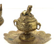 Encrier en bronze doré, couvercle en for