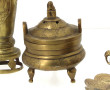 Encrier en bronze doré, couvercle en for