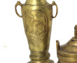 Encrier en bronze doré, couvercle en for