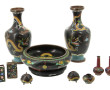 CHINE - Lot de pièces en cloisonné : pai