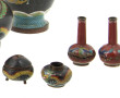 CHINE - Lot de pièces en cloisonné : pai