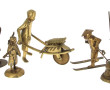 ASIE - Lot de 6 sujets en bronze et lait