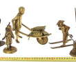 ASIE - Lot de 6 sujets en bronze et lait