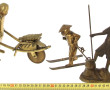 ASIE - Lot de 6 sujets en bronze et lait