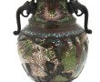 Vase en bronze et émaux cloisonnés à déc