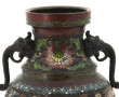 Vase en bronze et émaux cloisonnés à déc