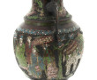 Vase en bronze et émaux cloisonnés à déc