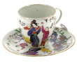 JAPON, Arita - Tasse et sous-tasse en po