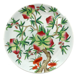 CHINE - Importante coupe rond en porcela