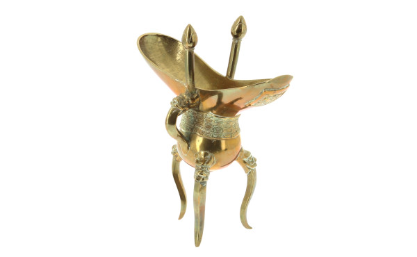CHINE - Coupe libatoire en bronze doré t
