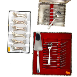 Lot comprenant 6 porte-couteaux en métal