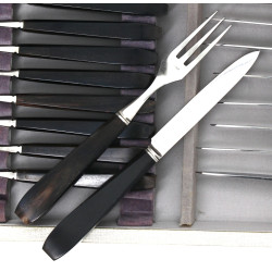 Service à dessert en corne et inox compr