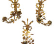 Jolie suite de trois appliques en bronze