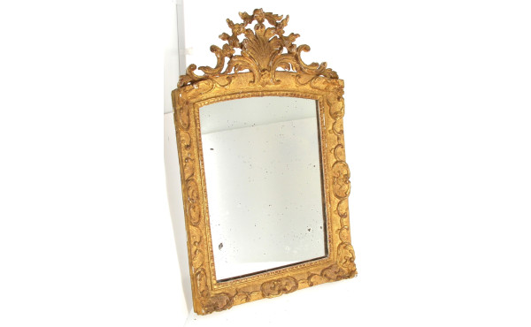 Miroir ancien de style rocaille en bois 