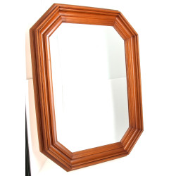 Miroir moderne à encadrement bois à pans