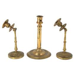 Paire de flambeaux anciens en laiton, mo