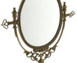 Miroir à poser pivotant en laiton, décor