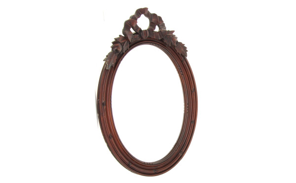 Miroir de forme ovale en bois naturel, f