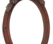 Miroir de forme ovale en bois naturel, f