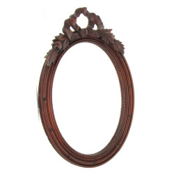 Miroir de forme ovale en bois naturel, f